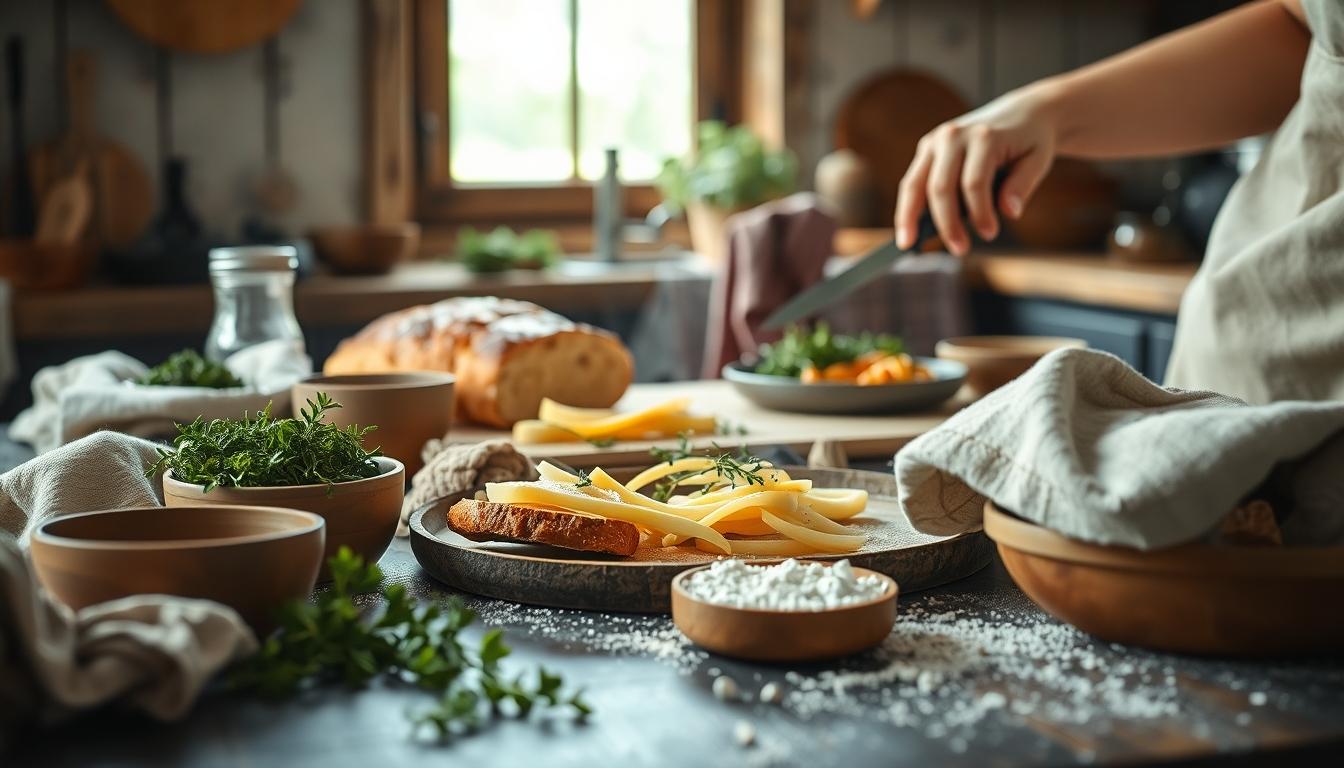 Freshly baked homemade cake in a kitchen setting