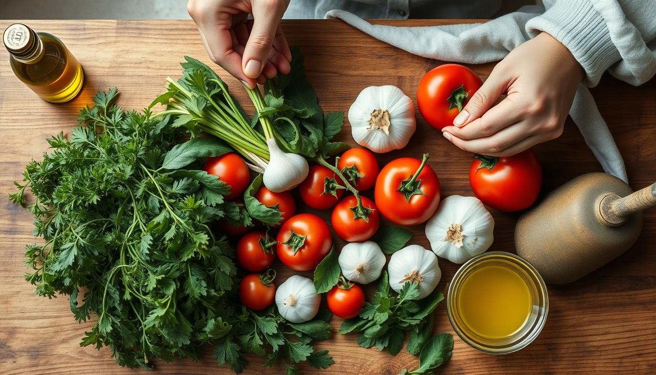 Home cook preparing ingredients in the kitchen