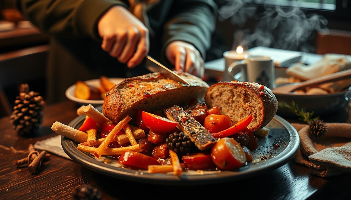 Quick weeknight dinner prepared in a home kitchen