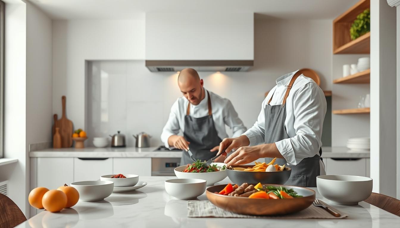 Seasonal meal prepared in a home kitchen